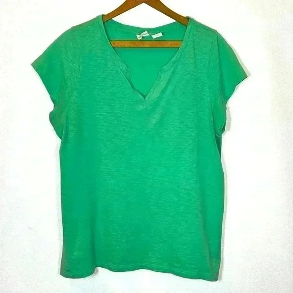C&C California Women's XL T-Shirt Green Pima Cotton Luxury Tee Golf Casual COzy - Picture 1 of 9